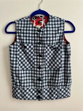 Vintage 70s Western ILGWU Gingham Vest